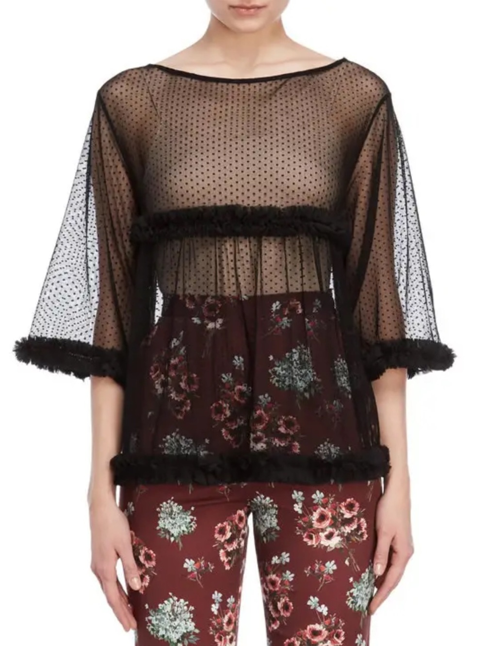 I’m Isola Marras black sheer baby doll top